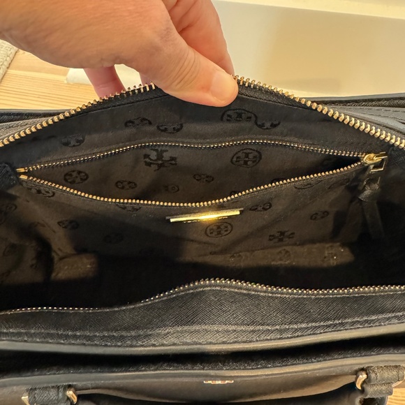 Tory Burch Black Leather Tote/Laptop Bag - Picture 6 of 14